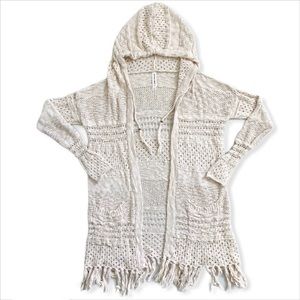 Bethany Mota cream knit hood cardigan/Aéropostale